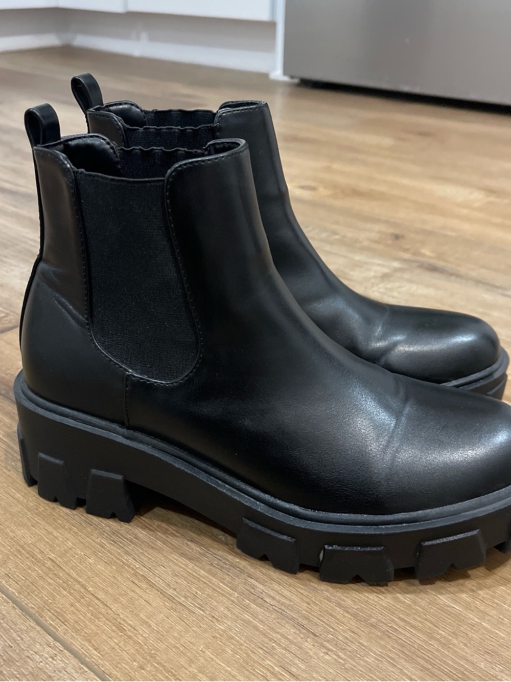 Nasty Gal Black Chelsea Platform Ankle Boots